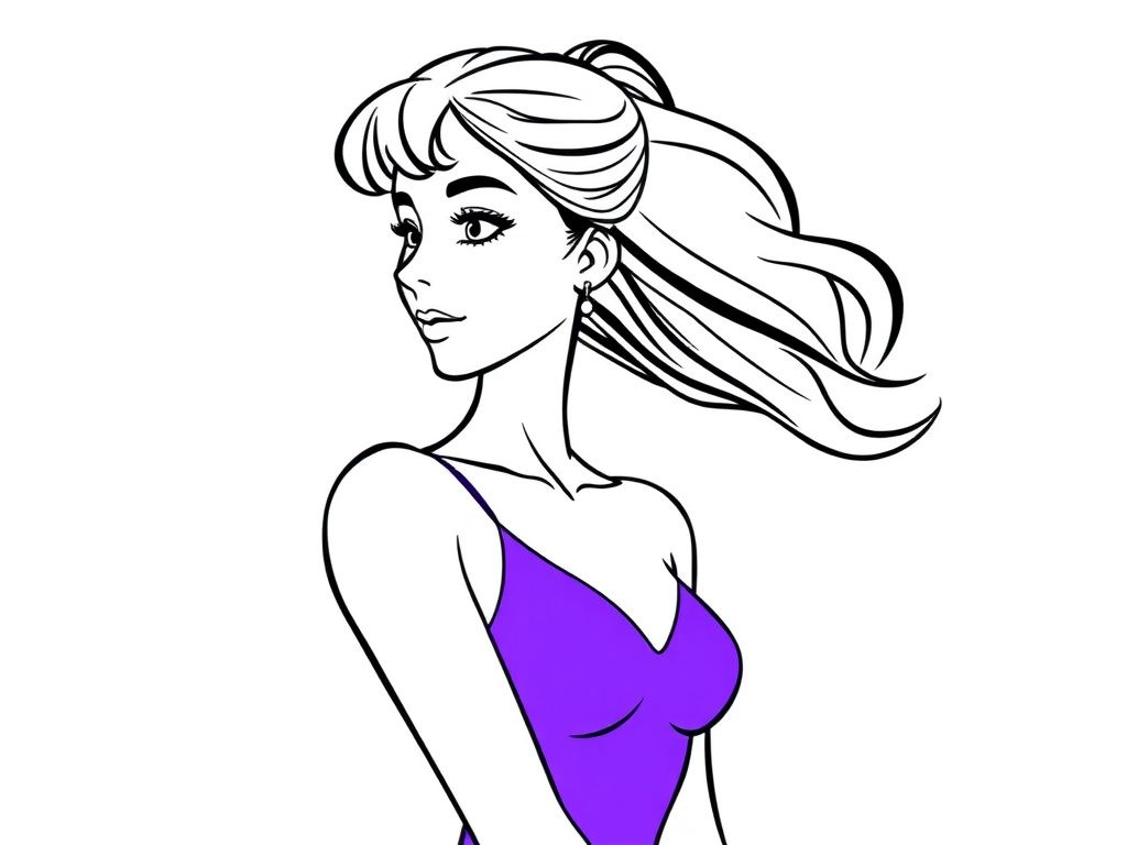 a pretty woman in a purple leotard