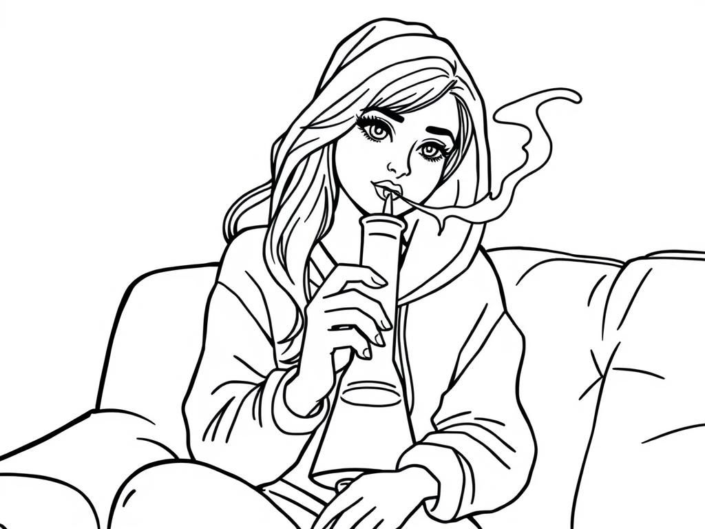 Relaxing Afternoon Scene Coloring Page