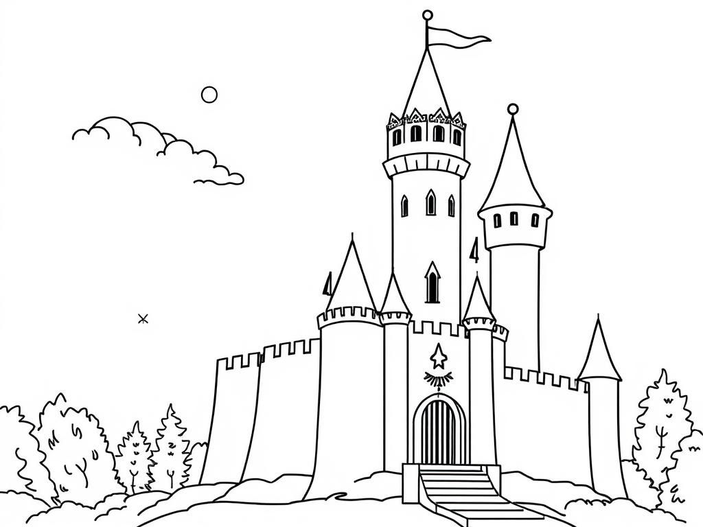 Medieval Castle Coloring Page