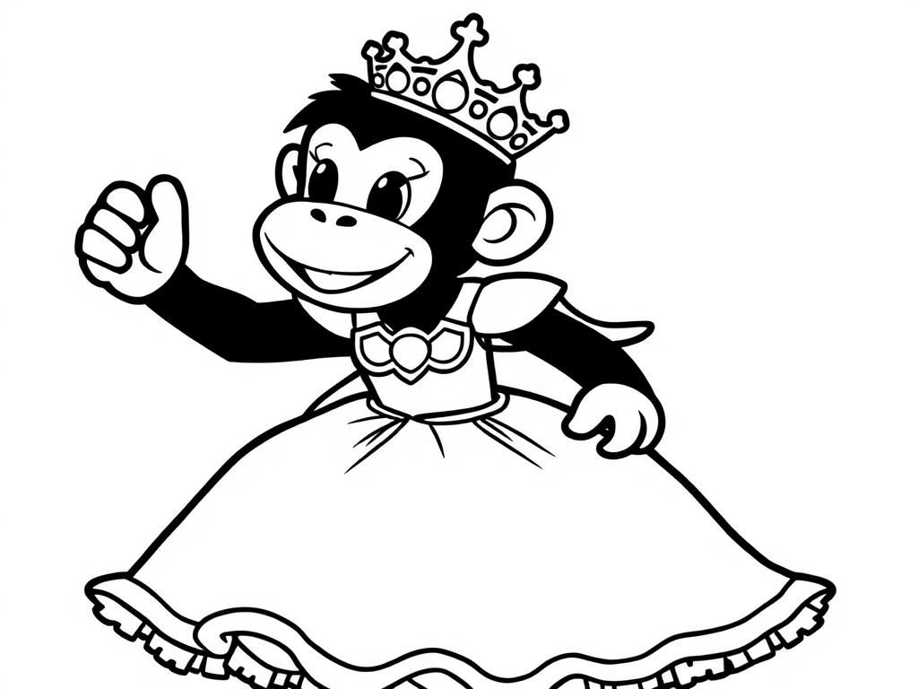 Preview of a princess monkey in a princesses dress