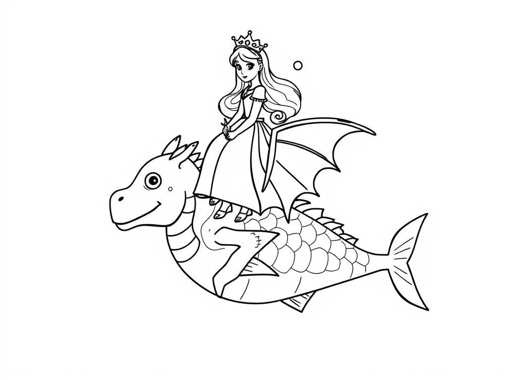 Preview of A princess on a dragon on a fish