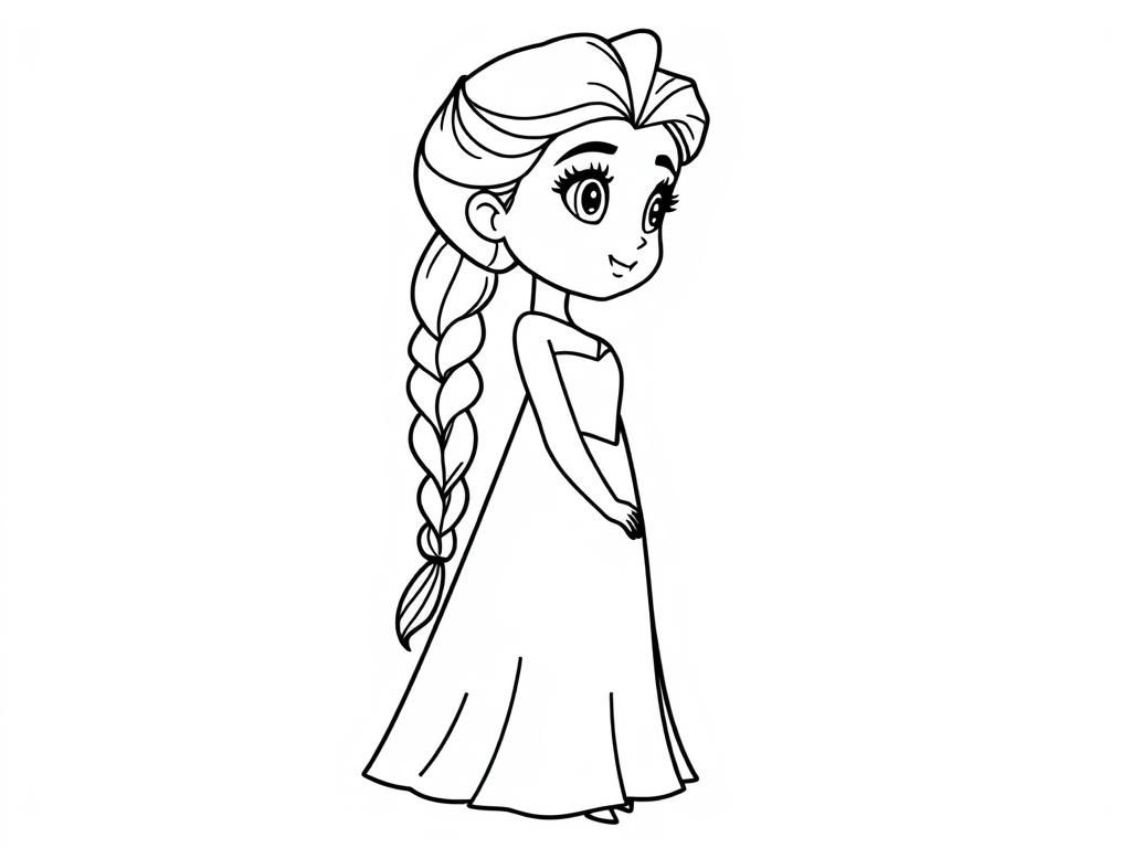 Elsa Frozen Princess Coloring Page