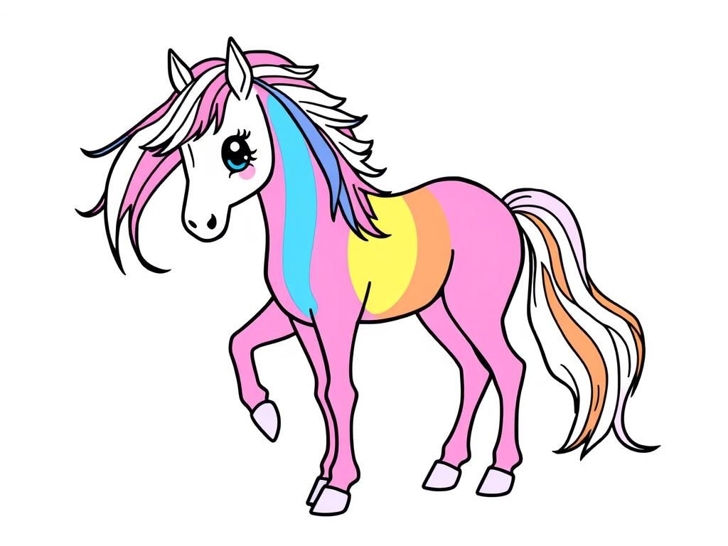 A rainbow horse