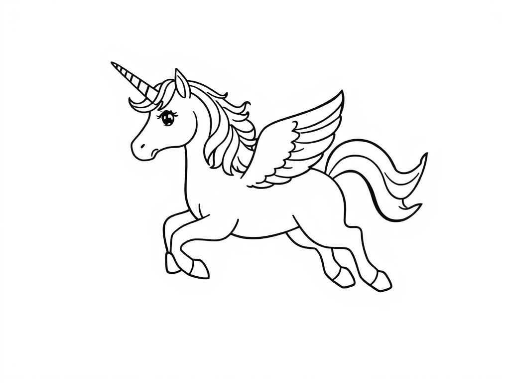 Magical Unicorn Coloring Page