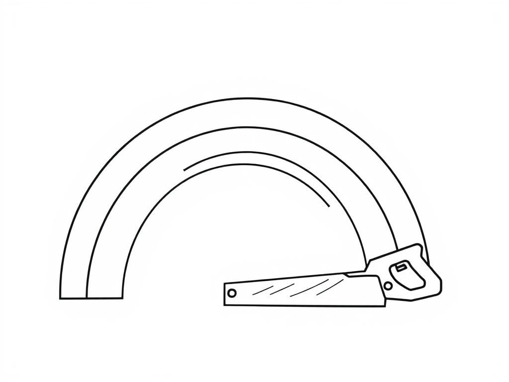 A rainbow using a saw - Free Printable Coloring Page