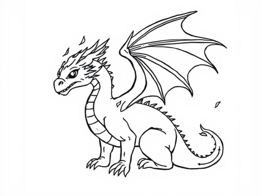 Coloring Page: Fantasy Dragon