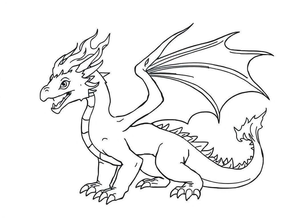 Legendary Dragon Coloring Page