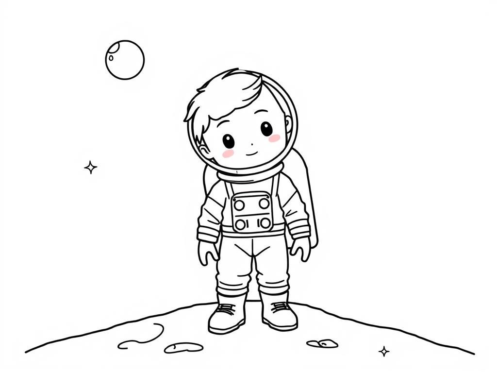 a redhead boy on the moon in an astronaut suit