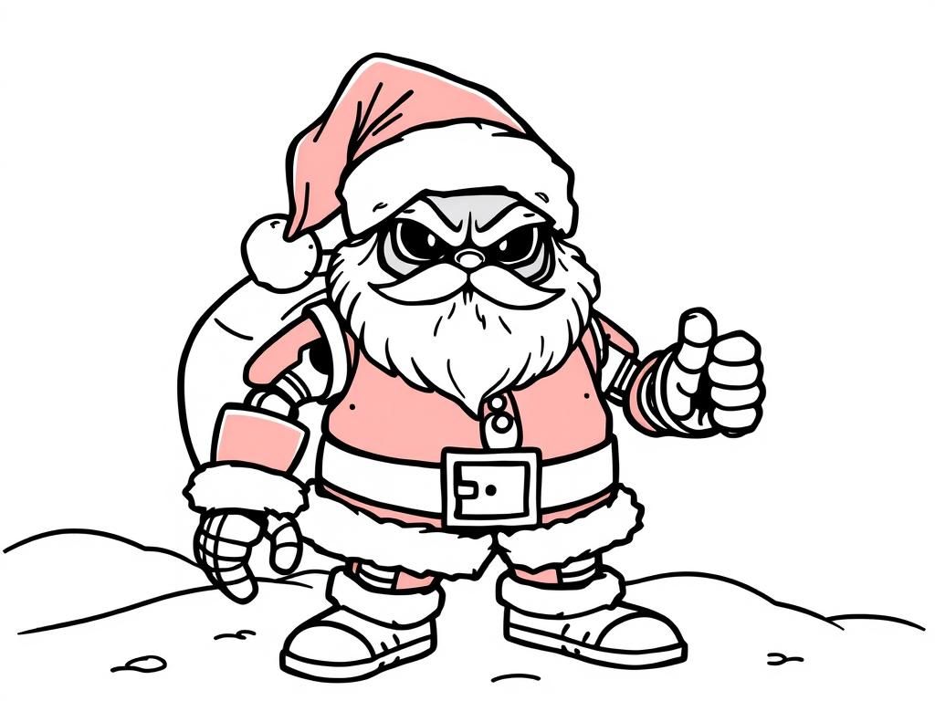 Angry Santa Claus Coloring Page