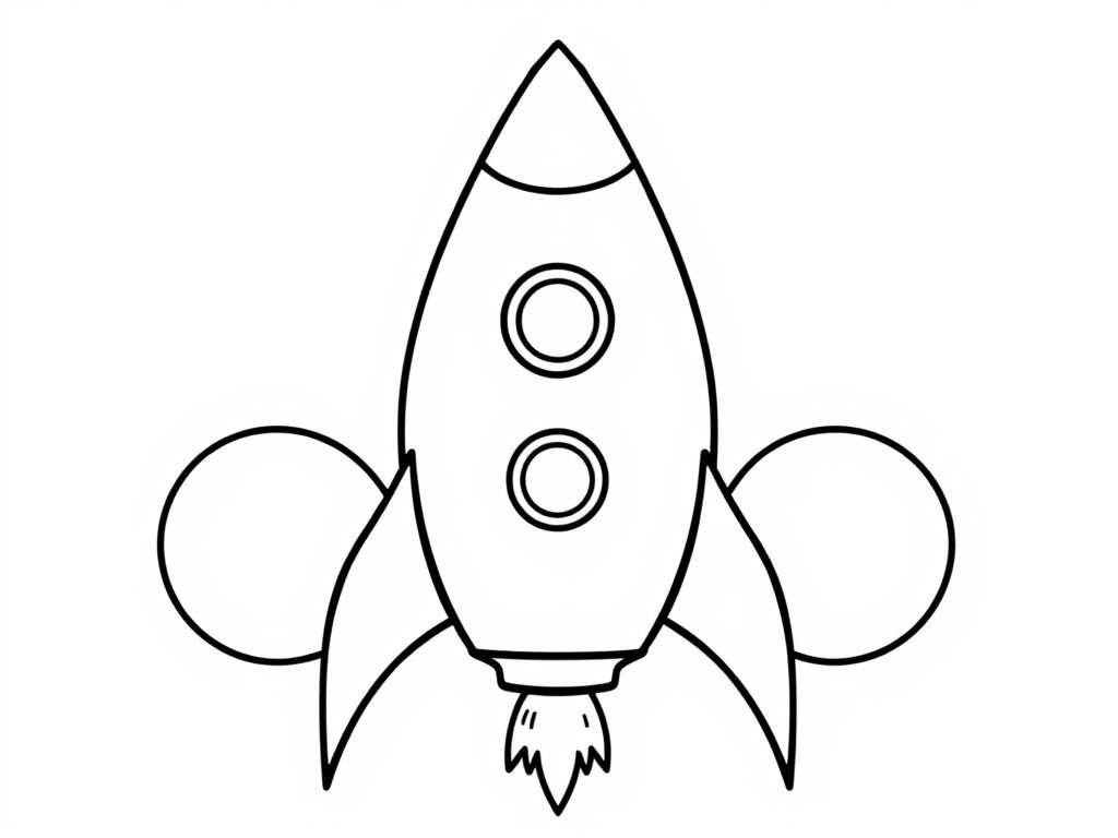 Preview of A rocketship with a spherical tip, flanked by two spherical fuel pods. Excess fuel is being expelled from the tip.