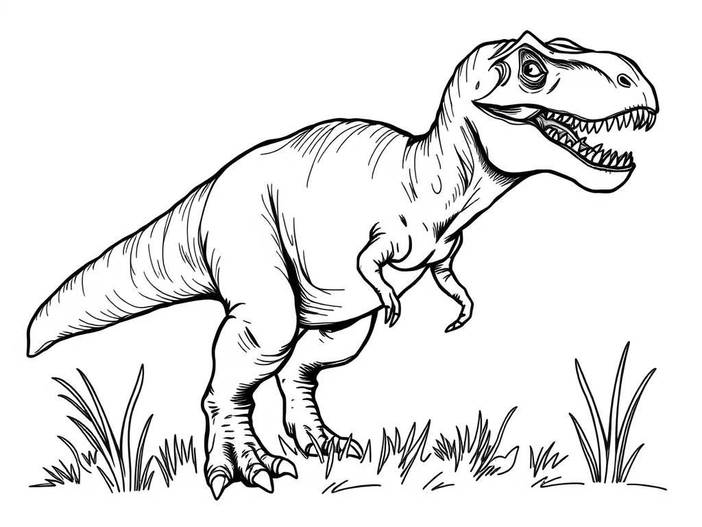 Preview of A roughly sketched field journal entry of a Tyrannosaurus Rex