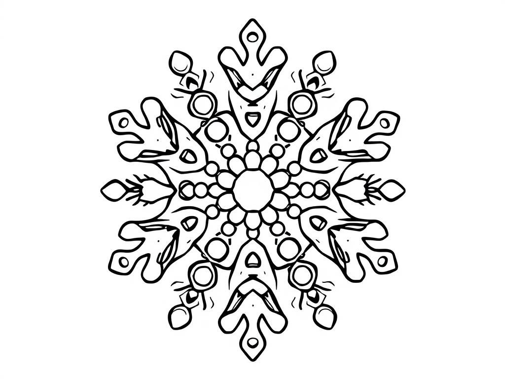 a round snowflake with lots of circles