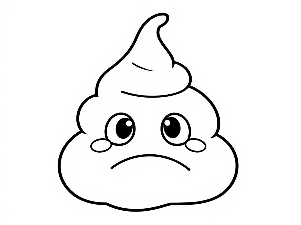 a sad poo emoji that looks hungry