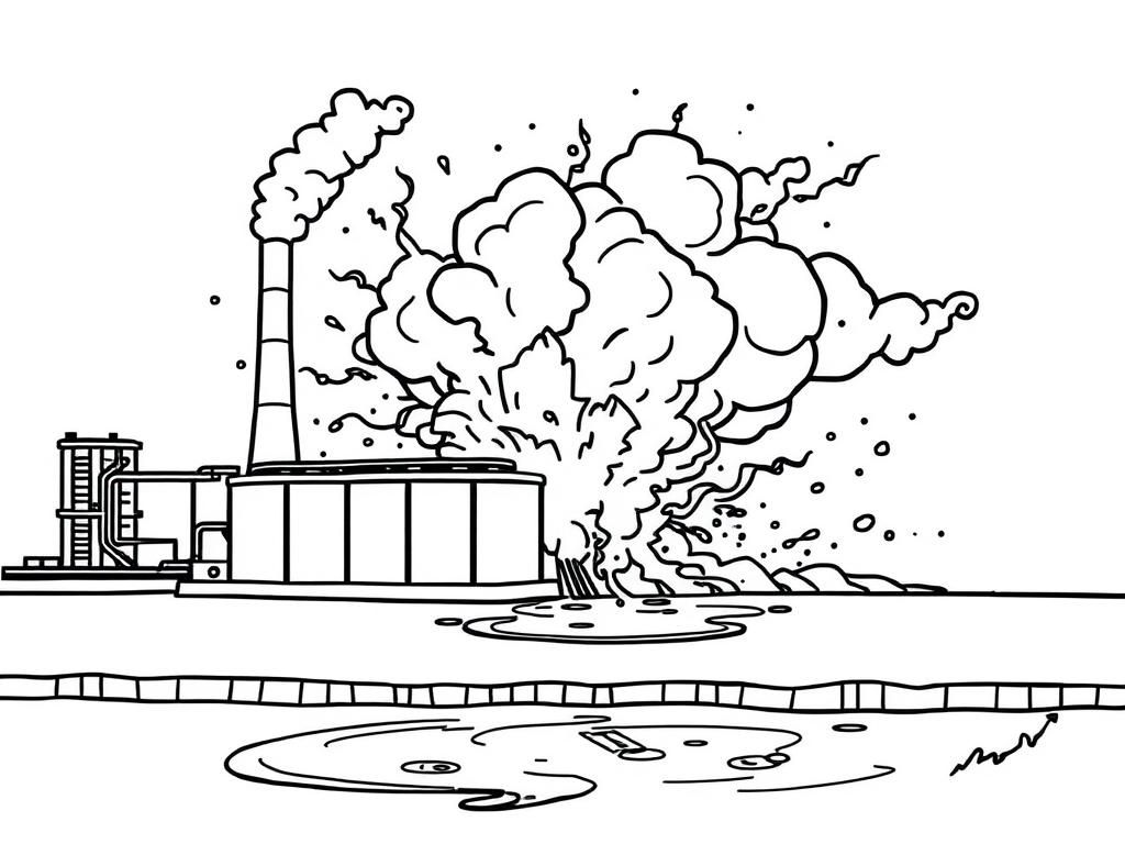 a sewage treatment plant exploding