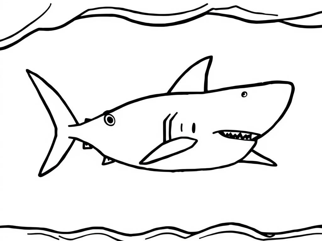 Kleurplaat van een haai