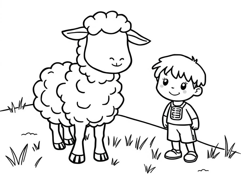 Preview of a sheep and a boy