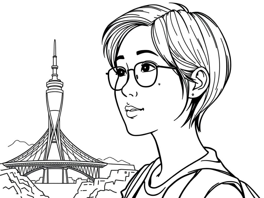 Preview of a short-haired taiwanese woman traveling from san francisco to taiwan