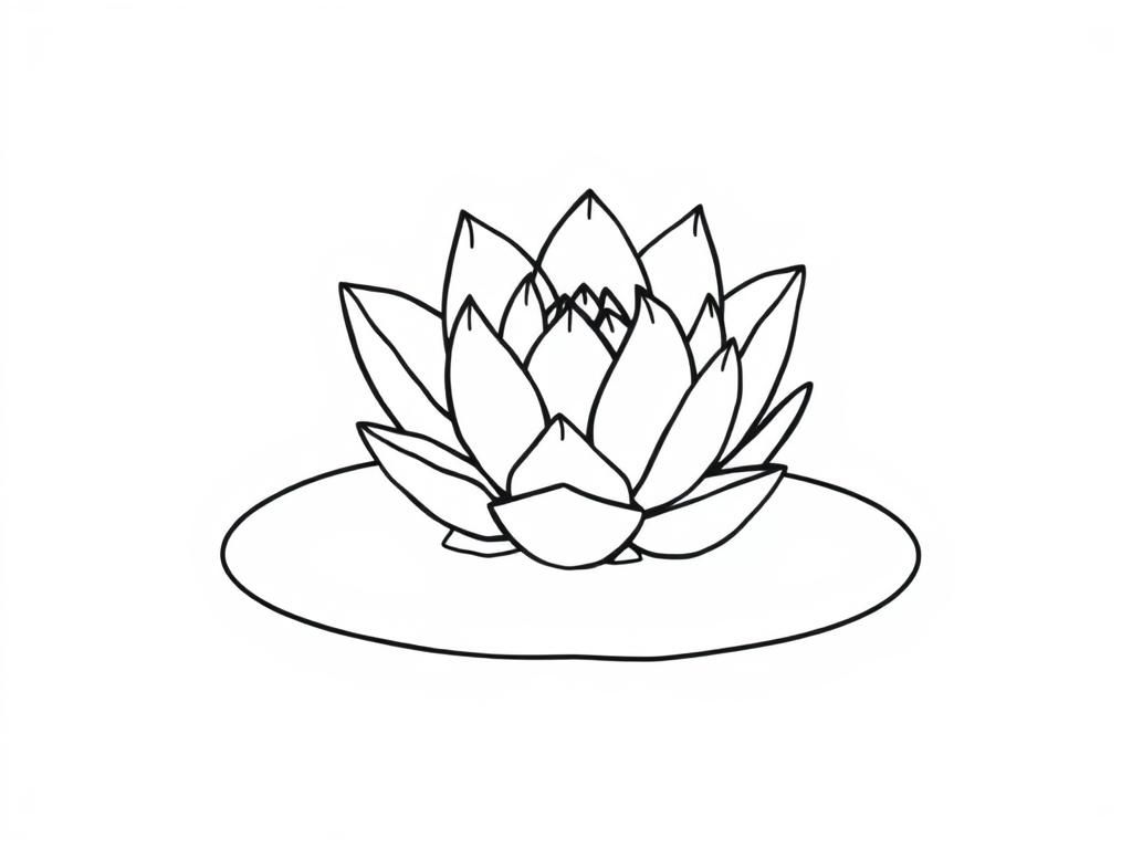 Preview of A single lotus flower floating peacefully on the surface of a pond.