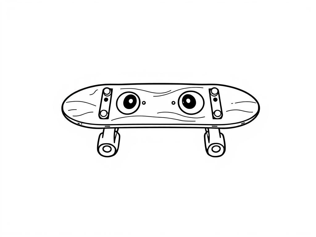 Preview of a skateboard with eyes