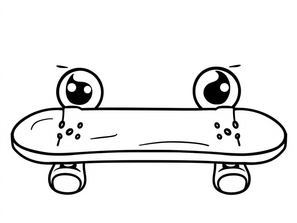 Preview of a skateboard with eyes