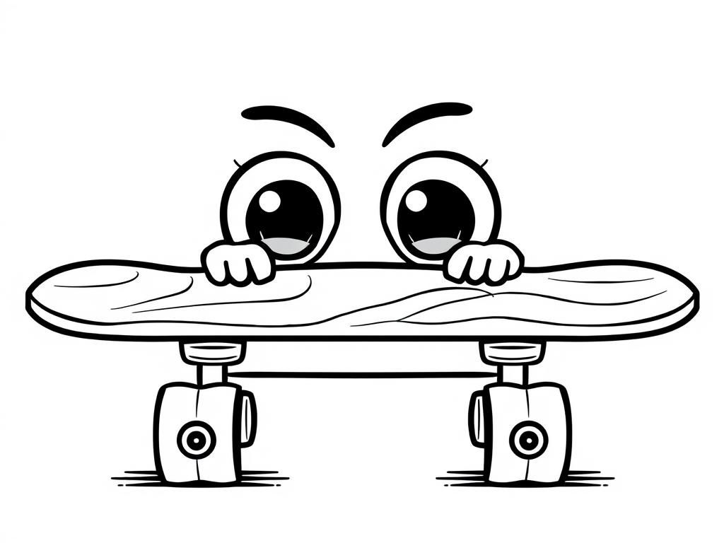 Preview of a skateboard with eyes viewing front