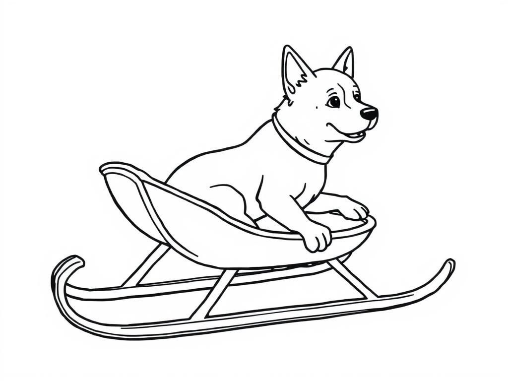Dog in Sled Coloring Page