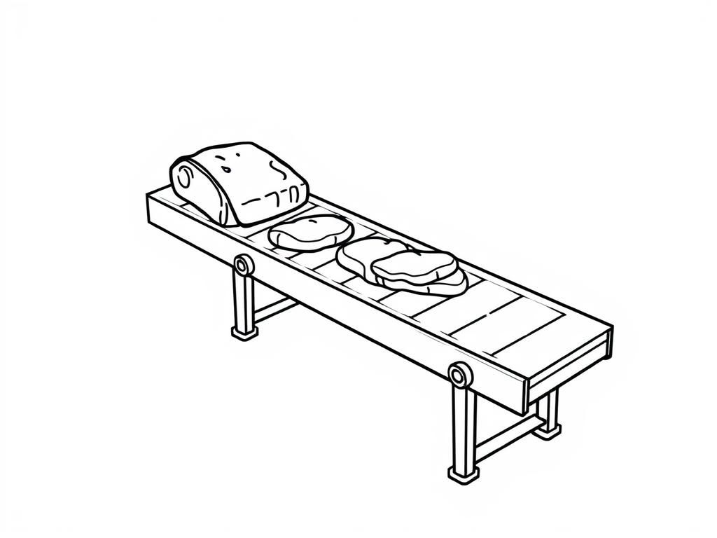 Kleurplaat van een broodtransportband