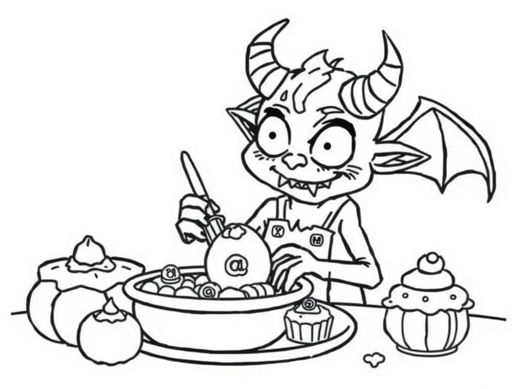 Dragon Baker Fantasy Coloring Page