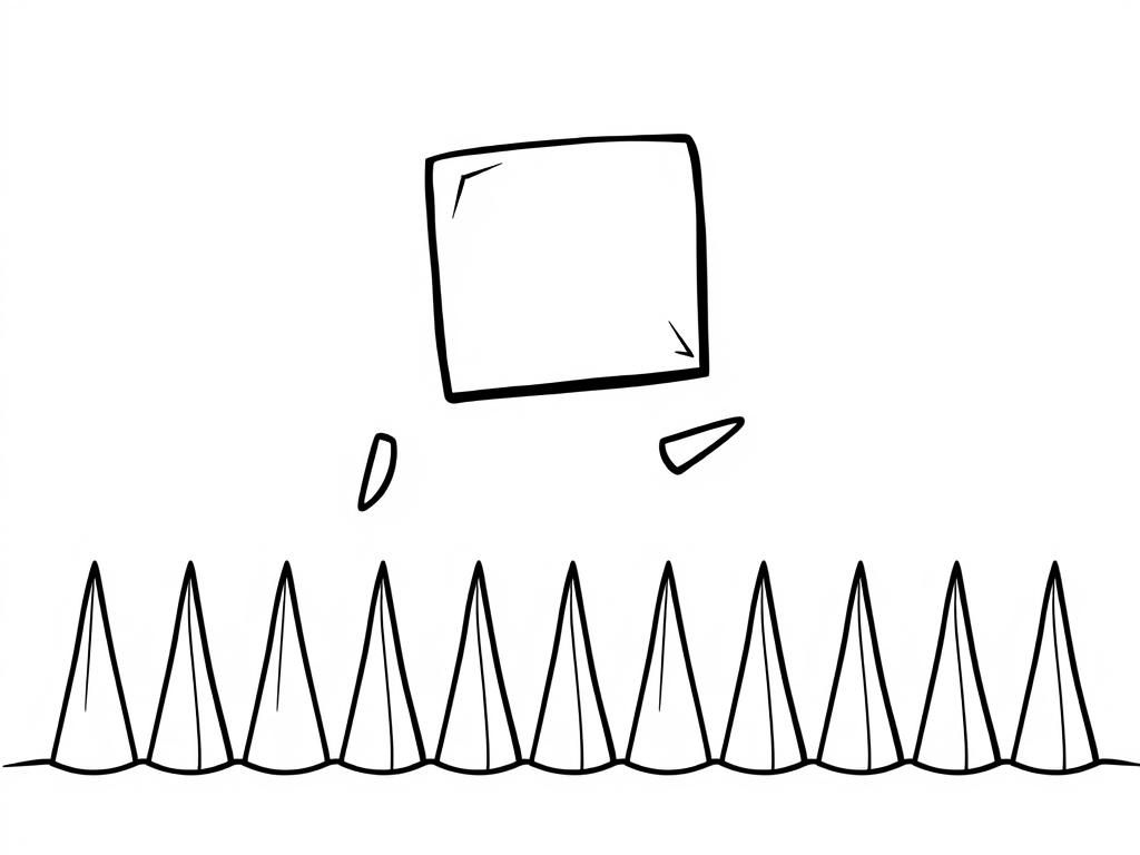 A square jumping over spikes that are in a row