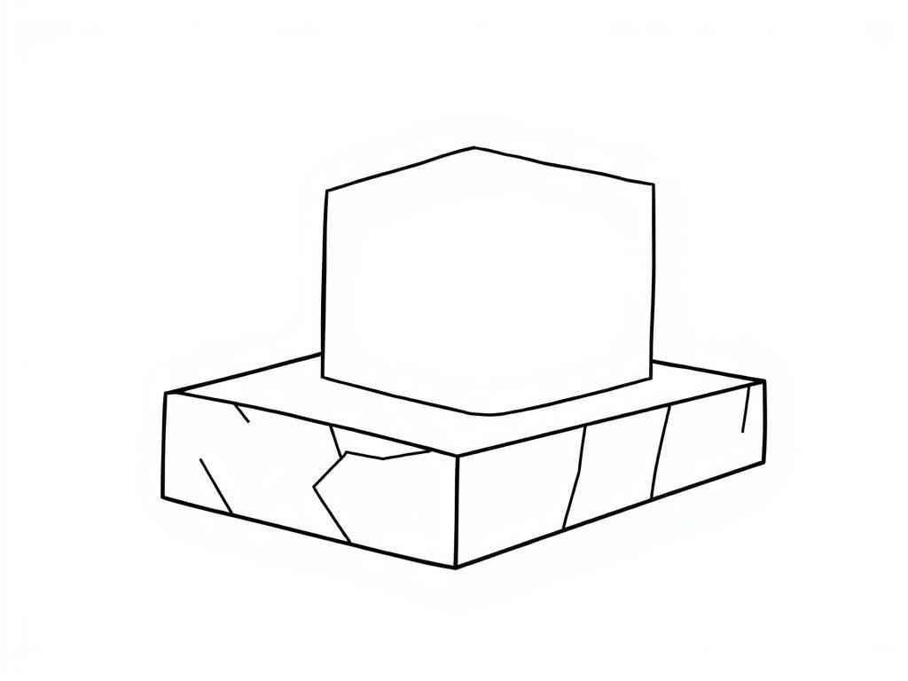 A square sliding on a 2D rectangular platform that is not cracked inside a Ipad - Free Printable Coloring Page