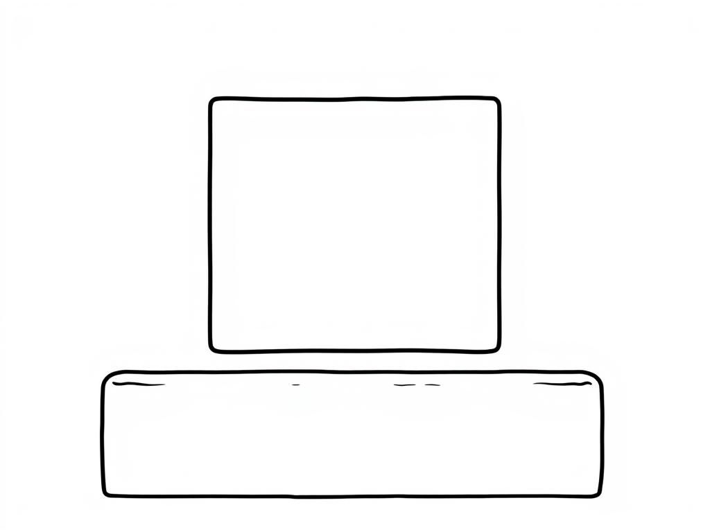 A square sliding on a 2D rectangular platformer inside a Ipad
