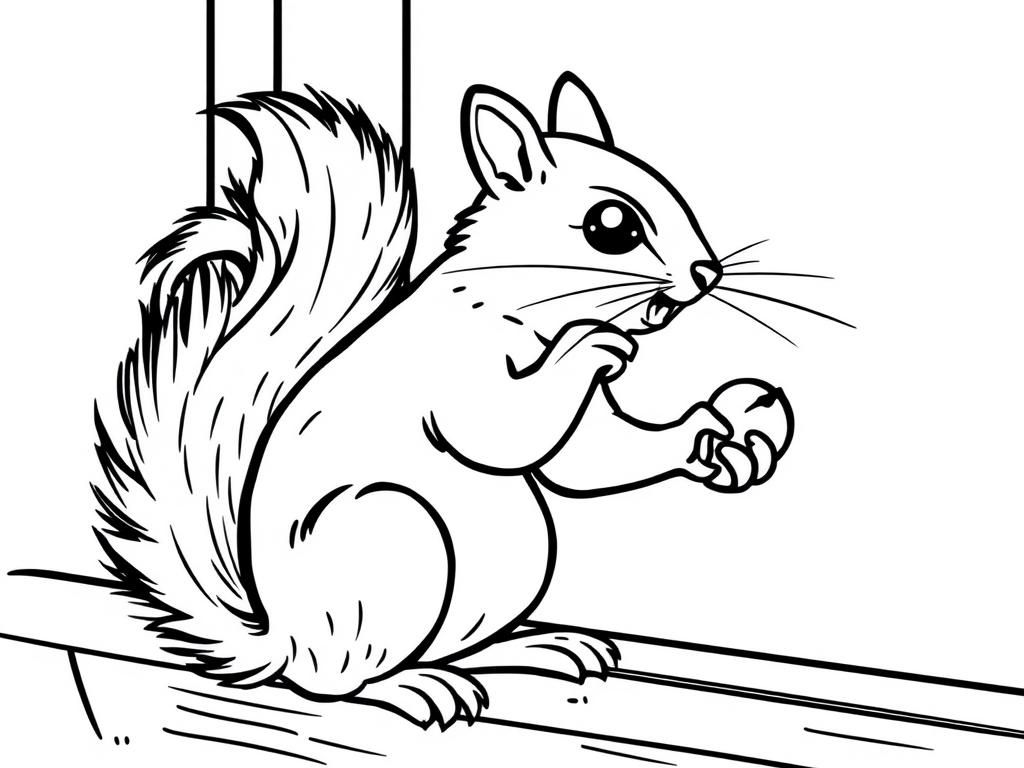 Preview of A squirrel begging for nuts at a window