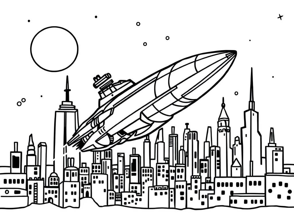 Preview of a star ship shooting on a city