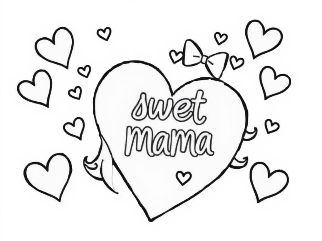 Heart Coloring Page for Moms