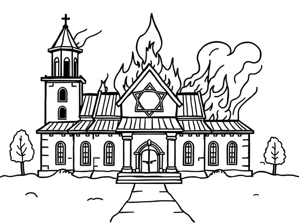 Preview of A synagogue on fire