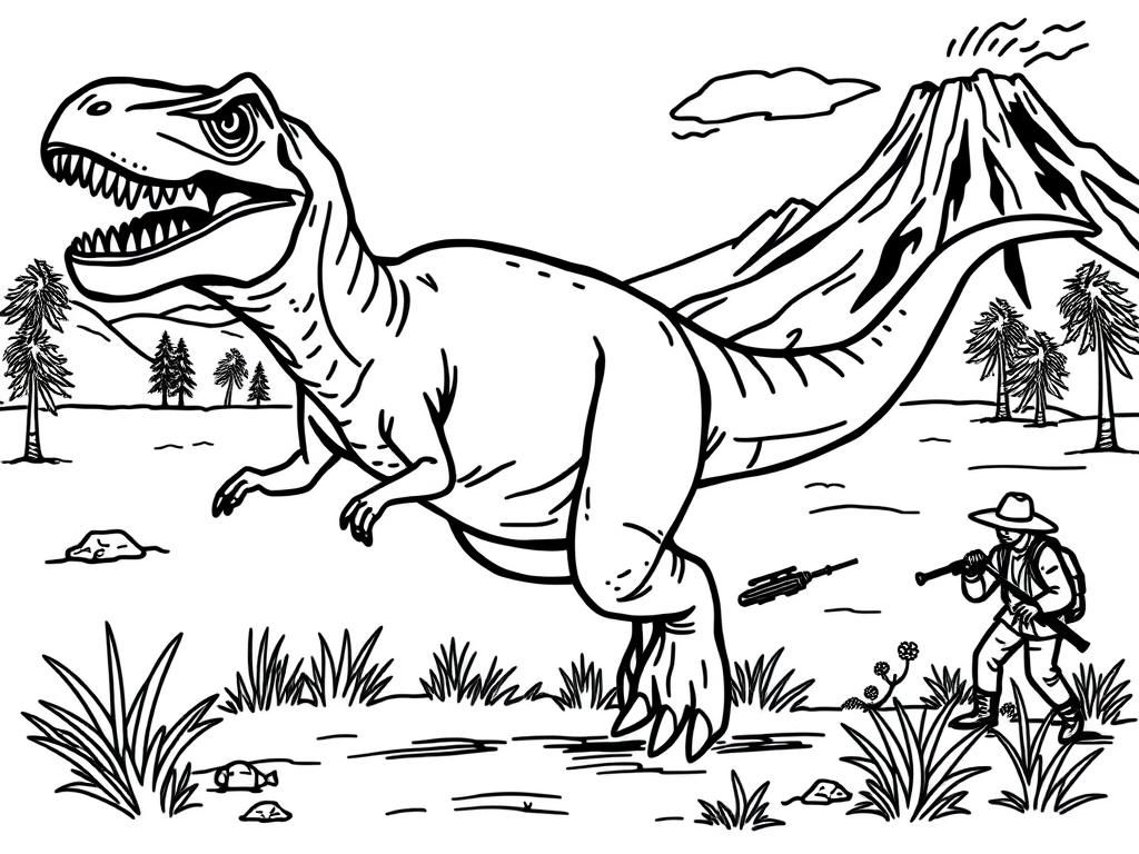 T Rex Dinosaur Coloring Page