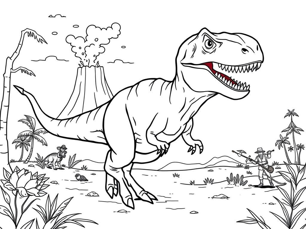 Tyrannosaurus Rex Dinosaur Coloring Page