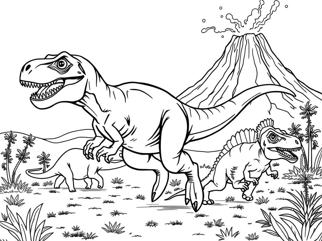 Dinosaurs Coloring Page