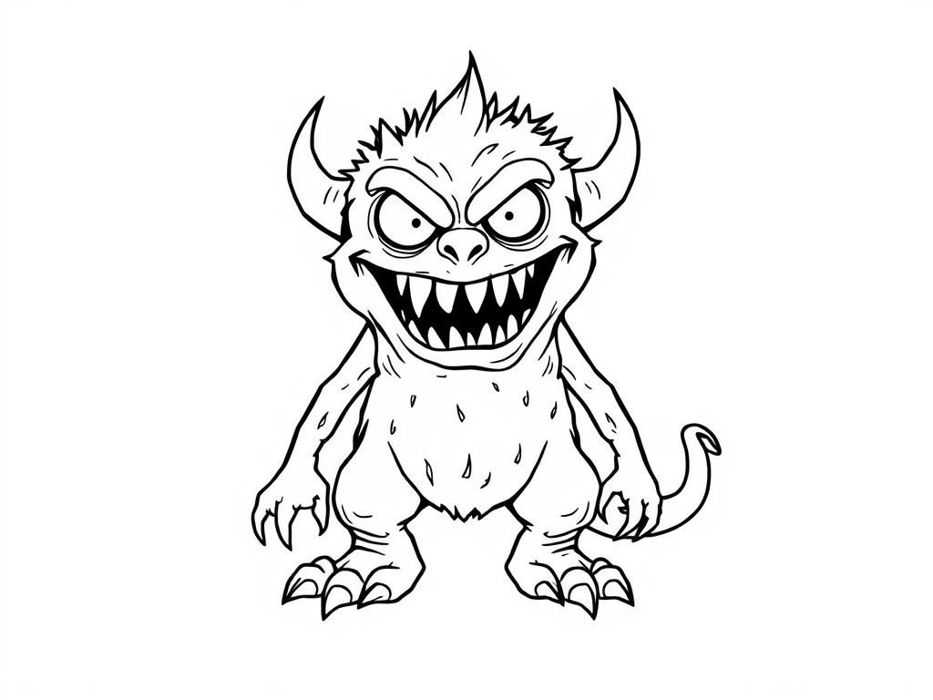 Cute Cartoon Monster Coloring Page