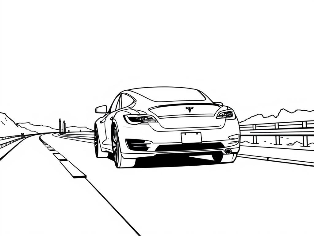 Tesla Model S Coloring Page