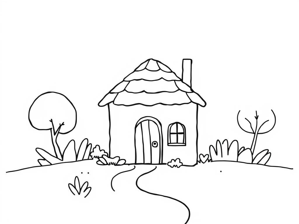 House Coloring Page