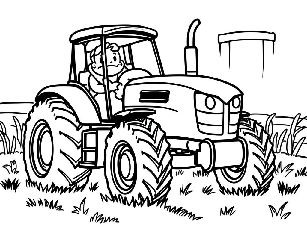 a tractor with a cheeky farmer