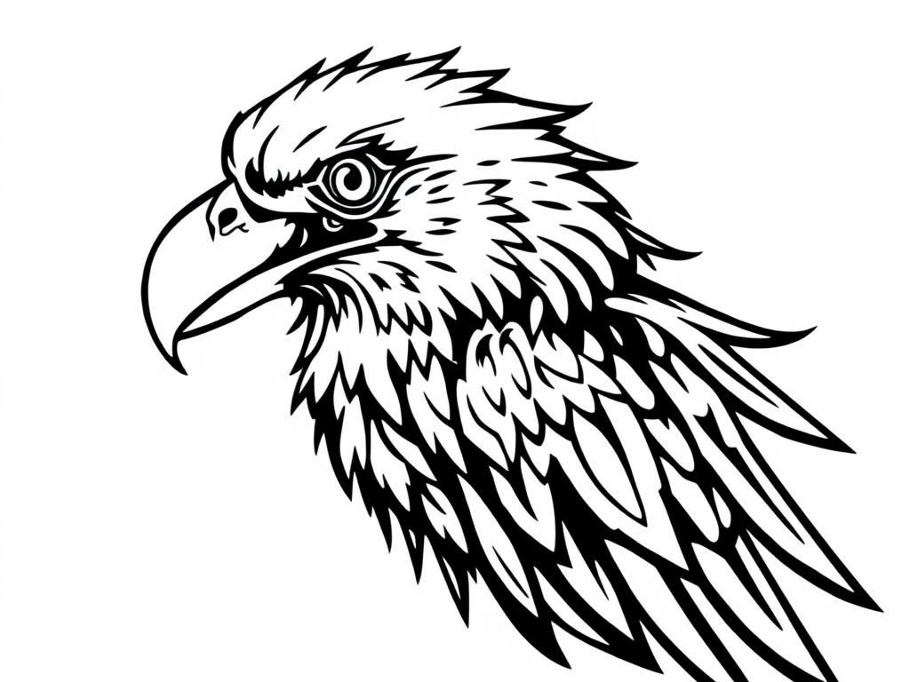 a tribal tattoo of a condor