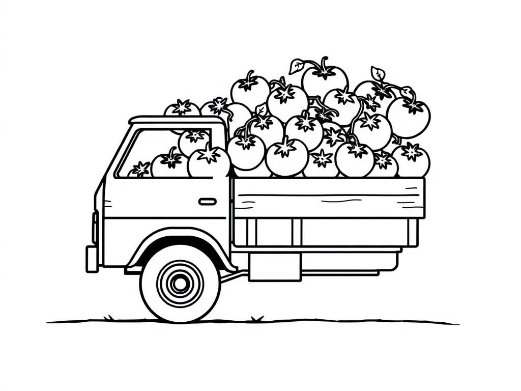 A truck full of tomatos