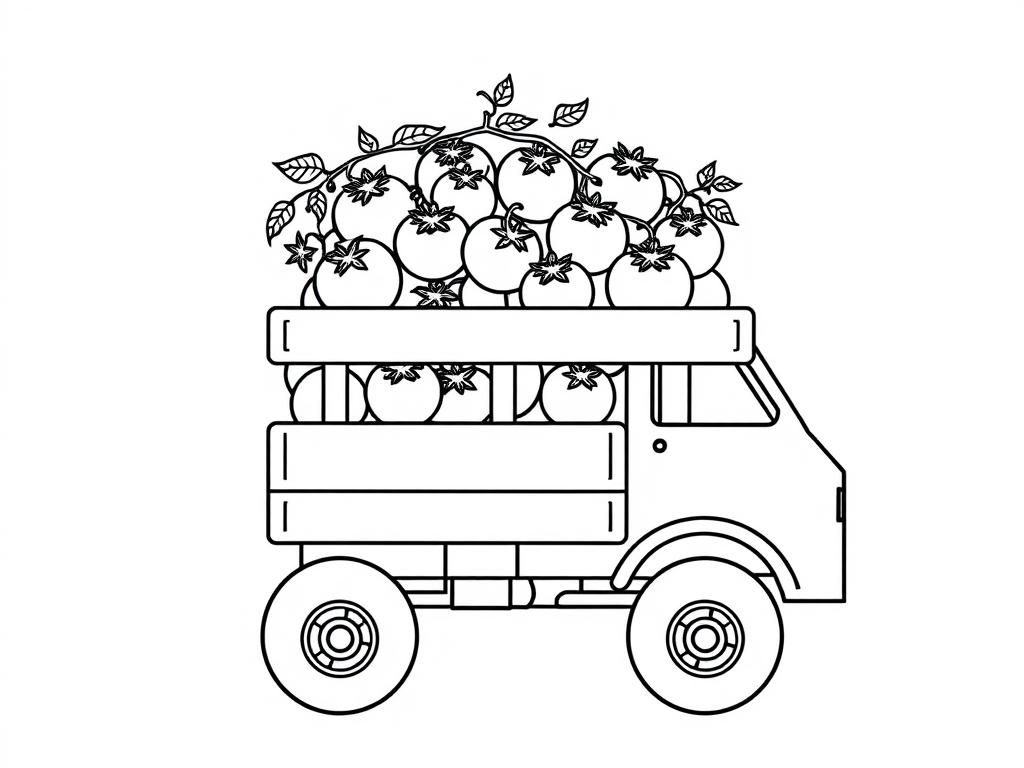 A truck full of tomatos