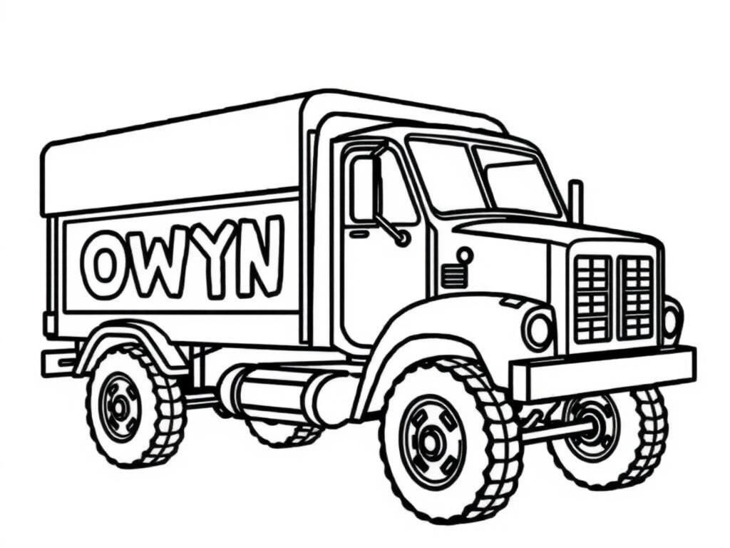 Preview of A truck with text on the side: "OWYN"