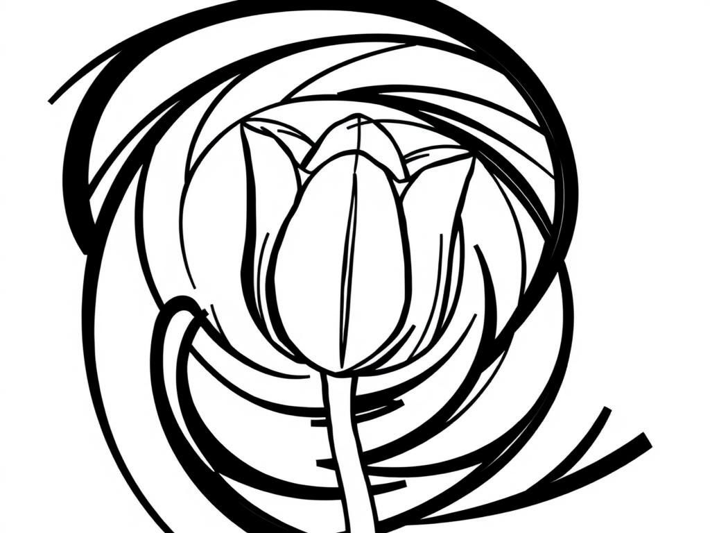 Tulip Flower Coloring Page