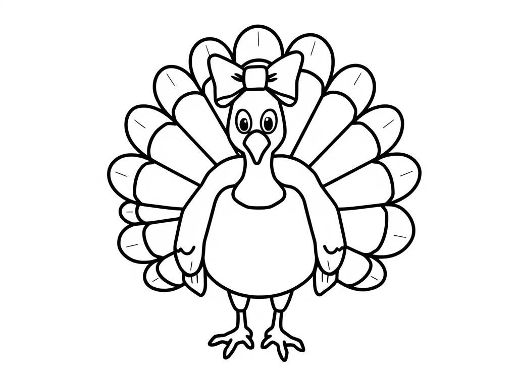 a turkey with a bow on its head