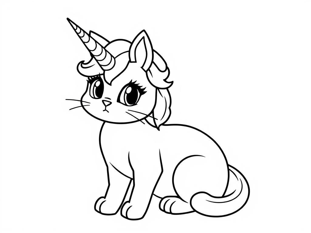 Cat Unicorn Coloring Page: A Magical Adventure