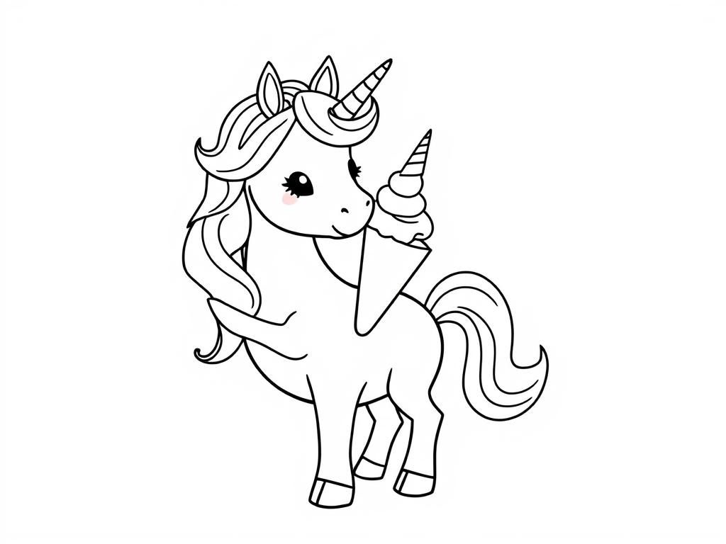 Preview of A unicorn eating icecream